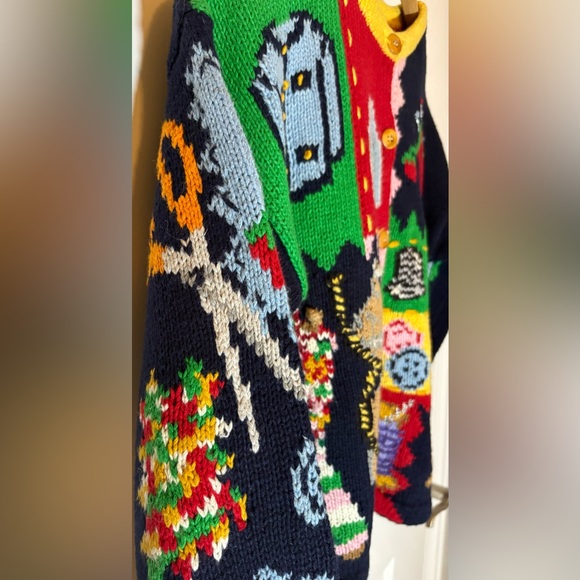 Vintage the eagle’s eye Button Up Fashion Knit Crewneck Sweater - Picture 6 of 15